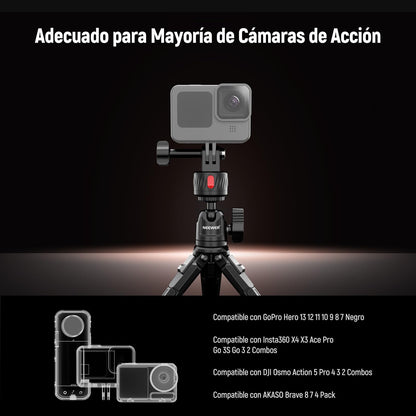 NEEWER Kit de Montaje Magnético para Cámara de Acción, Compatible con GoPro Hero 13 12 11 MAX dji Osmo Action Insta360, Soporte Magnético de Liberación Rápida ABS para Tomas POV, GP-24