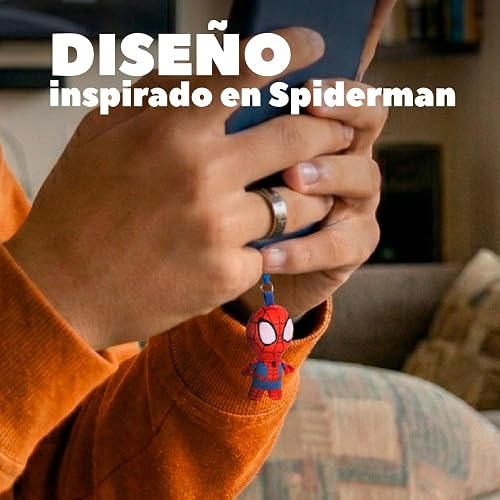 Ruz Llavero Peluche Spiderman 10 cm Suave con Aro Metálico | Accesorio para Mochila Bolsa o Llaves | Diseño Decorativo Ligero y Resistente | Ideal para Uso Diario o Regalo Multicolor