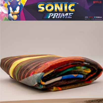 Sonic The Hedgehog Prime Anime Bedding - Manta de Seda súper Suave, 46 x 60 Pulgadas, (Producto con Licencia Oficial)