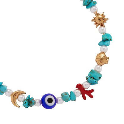 Alex and Ani Brazalete Rígido de Cuentas Moonlight Beach | Brazalete riguroso con Dije para Mujer | Tono Dorado, Perla | Pulsera Rígido de Alambre Expandible | Joyería de Playa para Mujer