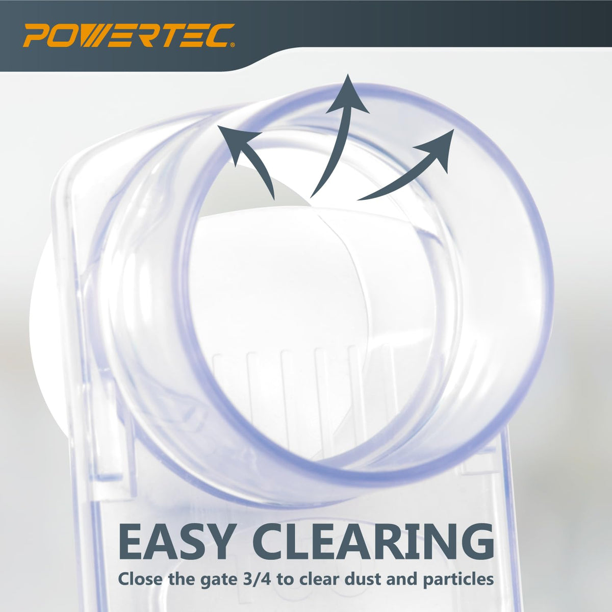 POWERTEC 70372 - Puerta de explosión de 2-1/2 pulgadas, resistente a obstrucciones y antihuecos, accesorio de plástico ABS cónico para colector de polvo, accesorios de recogida de polvo, manguera de