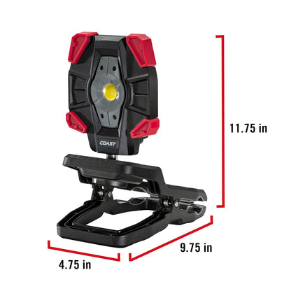 Coast CL40R 3900 lúmenes recargable de doble potencia giratoria LED de aluminio con haz de inundación gran angular, negro/rojo