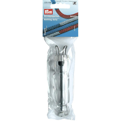 Prym 225109 Muñecas de punto de 11,7 cm – azulejo de acrílico transparente – para tejer cuerdas y mangueras – Incluye aguja de tejer – Fácil de tejer para niños y adultos