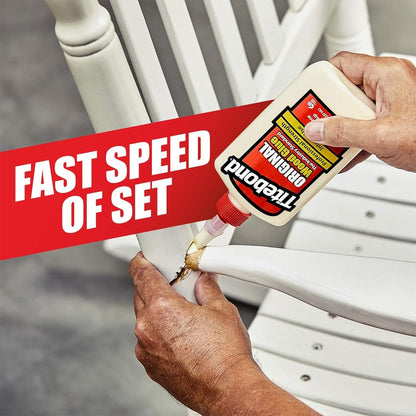 Titebond - Pegamento de madera original 5063, estándar de la industria para carpintería, reparación/montaje de muebles, construcción, reparación o modelado del hogar, 8 onzas