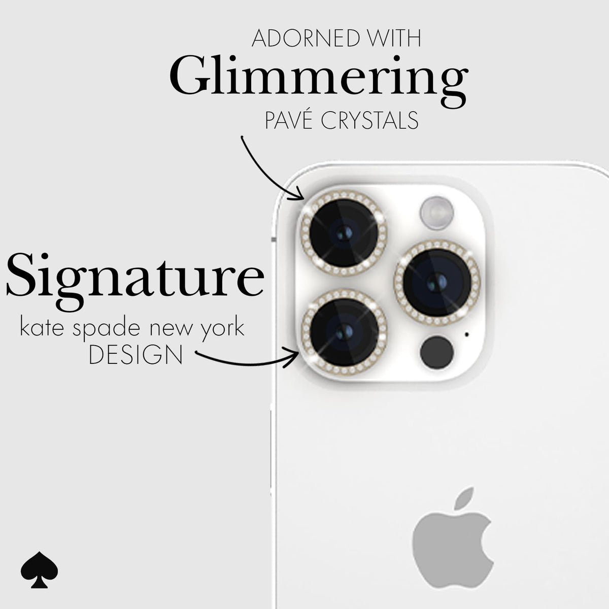 Protector de Lente de cámara para iPhone 15 Pro/iPhone 15 Pro MAX con Anillo de Aluminio, Juego en Piedra Dorada