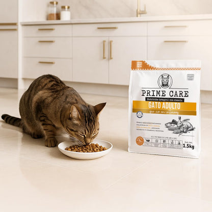 Prime Care Alimento para Gato Adulto, 1.5 kg, Ideal para Gatos Adultos (+1 Año)