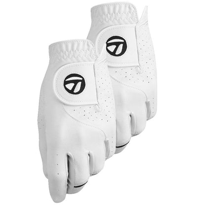 TaylorMade Stratus Tech Guantes de Golf para Hombre Paquete de 2 - Blanco - Mediano - Grande - Izquierda