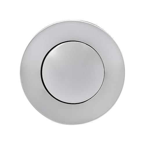 DICA, Contra de Latón Sistema Push sin Rebosadero, Plastico, Acabado Cromo, Se Coloca en el Lavabo para Descargas de Liquido, Capacidad de Desalojo 18L/min, 4206CPS