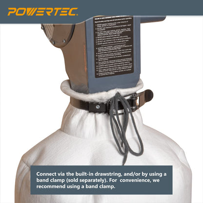 POWERTEC 70334 Bolsa de filtro de polvo para montaje en pared, 1 micra, para Grizzly, Shop Fox, Rockler Delta, Wen y POWERTEC DC5371/ 5372