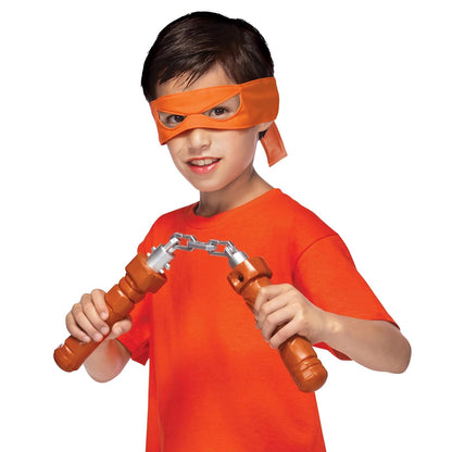 Tortugas Ninja TMNT - Set roleplay Miguel Ángel Caos Mutante para niño - Bandana, chacos transformables y accesorios de disfraz para juego de acción