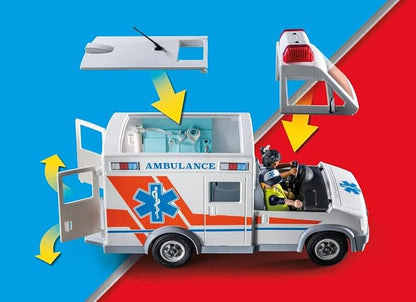 Playmobil City Action 71232 Ambulancia con con Accesorios y 3 Figuras