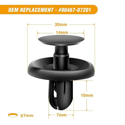 Gooacc Retenedores Tipo Empuje, 6.5/7/9 mm, para Toyota y Lexus, 100 Piezas con Removedor, GRC-79