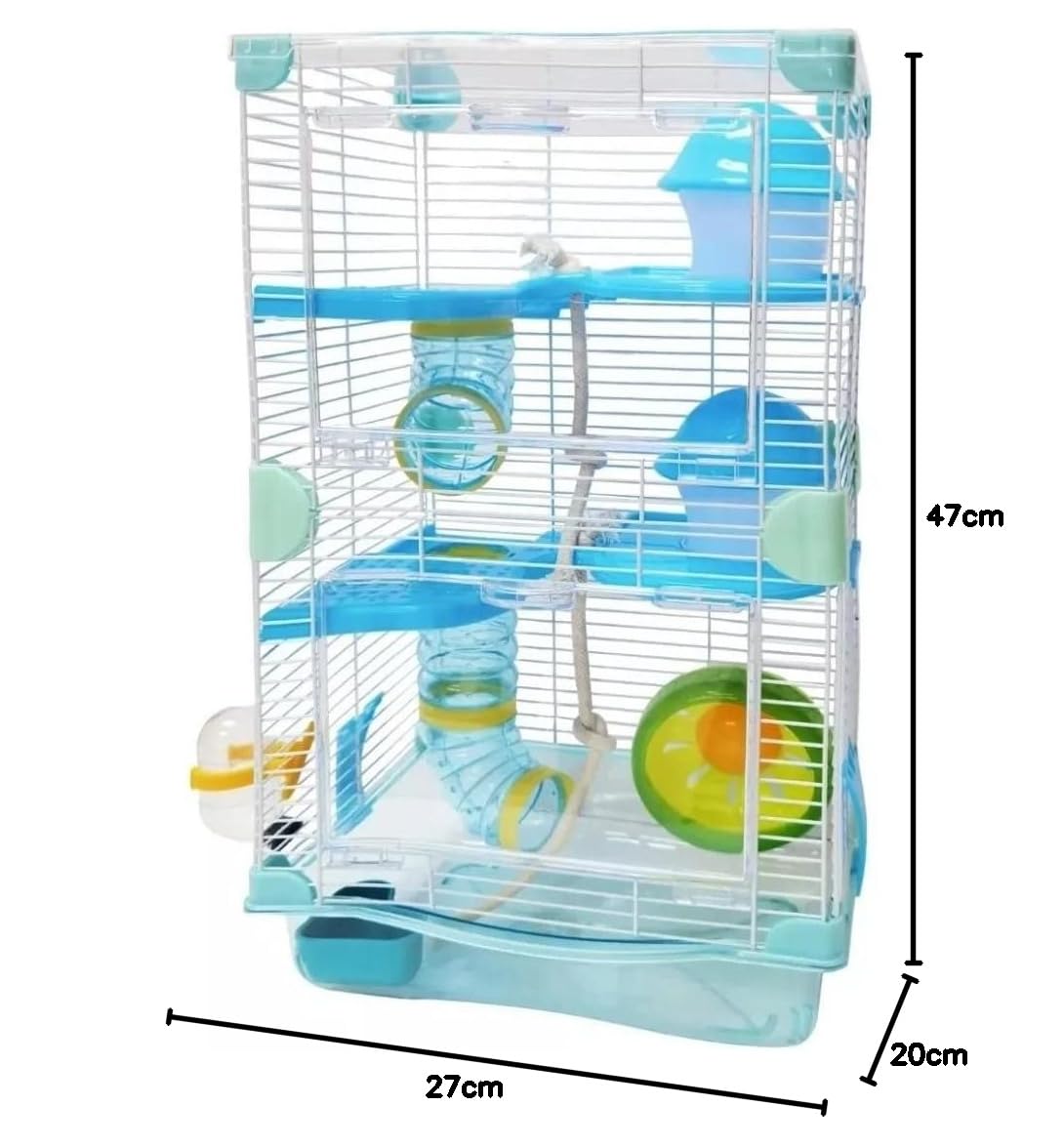 Seven Pet 10186 Hamster Cage, Color Azul, 27 x 20.5 x 47 cm