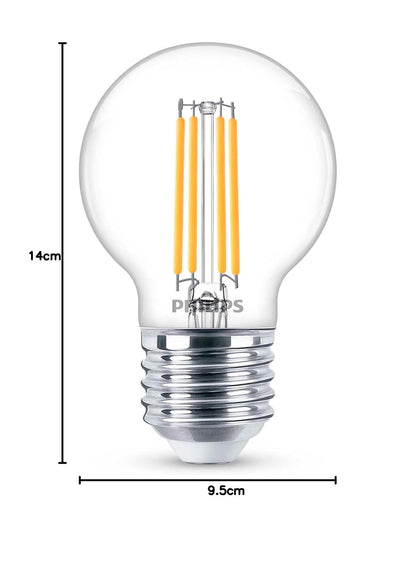 Philips LED 3 Focos Filamento G16.5 Luz Cálida