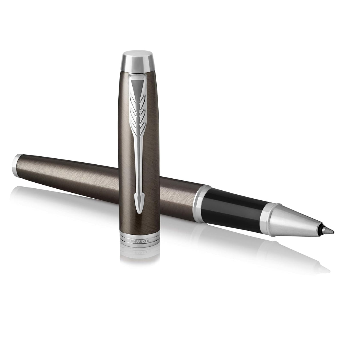 Parker IM Instrumento de Escritura Punta Fina - Espresso oscuro con ribete cromado - Roller