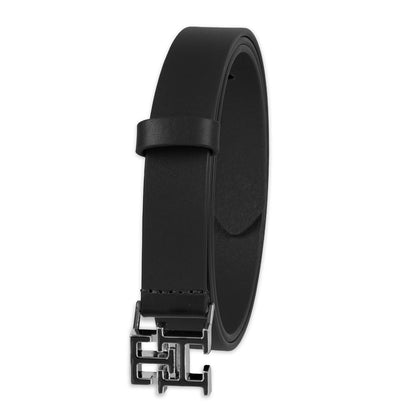 Tommy Hilfiger Slim 1" Enamel Th Plaque Buckle Belt Cinturón Mujer