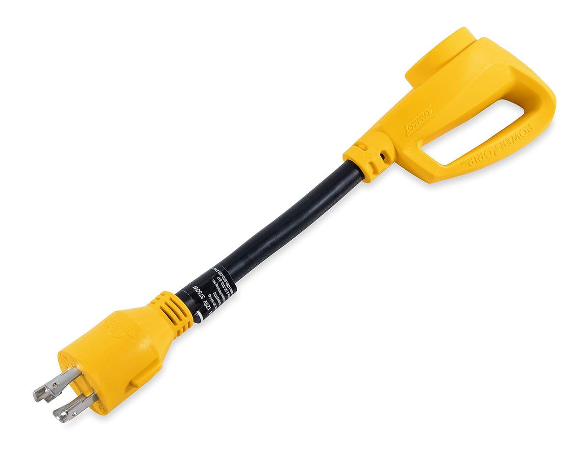 Camco 55382 Adaptador de generador PowerGrip estándar Hembra de 30 amperios de Bloqueo de 4 Puntas Macho / 30 amperios