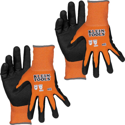Klein Tools Guantes de Trabajo con Agarre de Nitrilo - M - Paquete de 2 pares