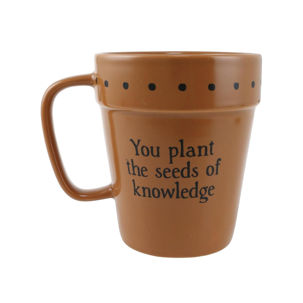 Enesco Our Name is Mud Teach Seed of Knowledge - Maceta de café esculpida, 14 onzas, café
