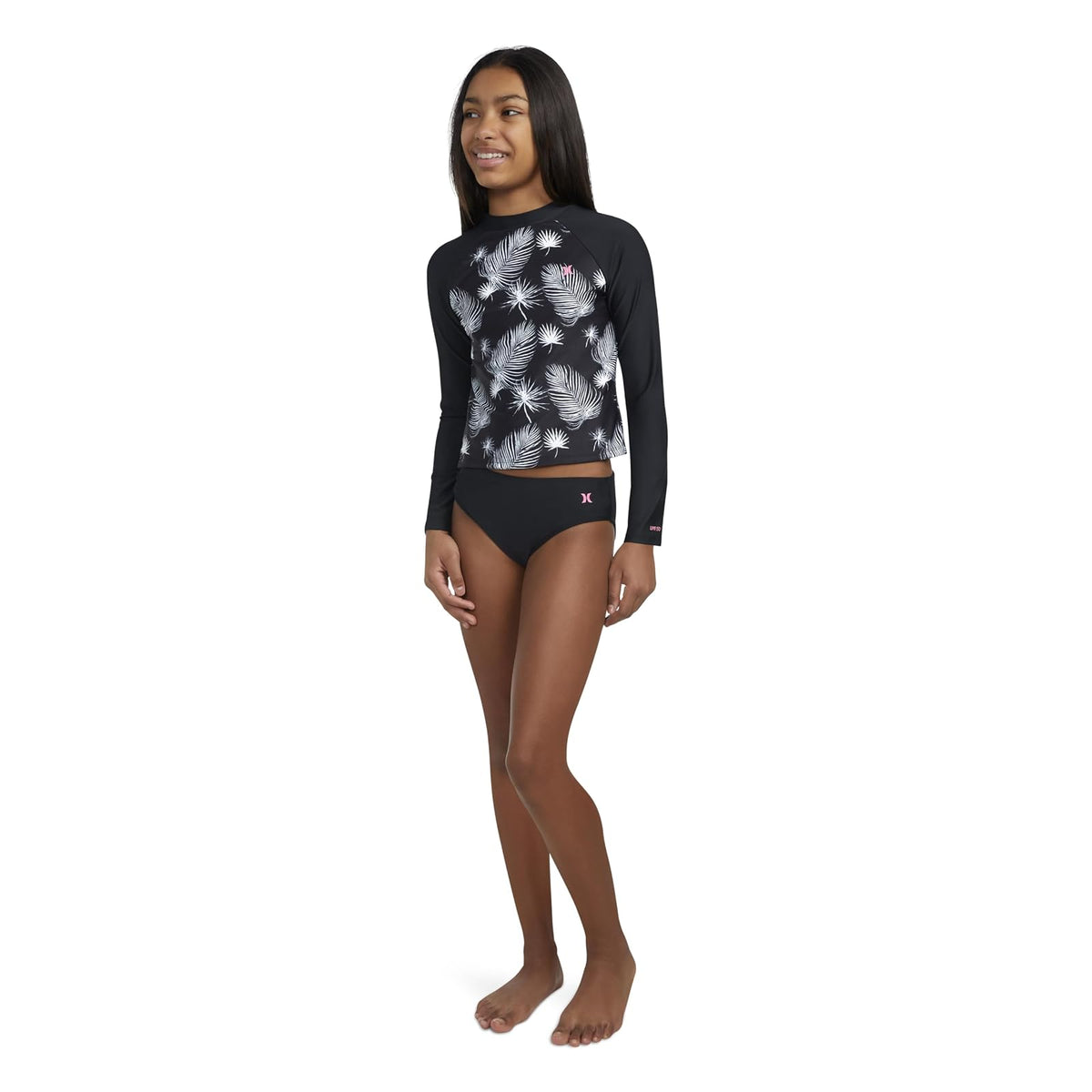 Hurley Traje de baño de 2 Piezas de Manga Larga Juego de protección de sarpullidoMujer
