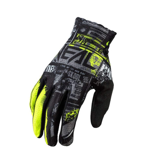 O'Neal Matrix - Guantes Juveniles para Correr, Negro/Amarillo neón, 5