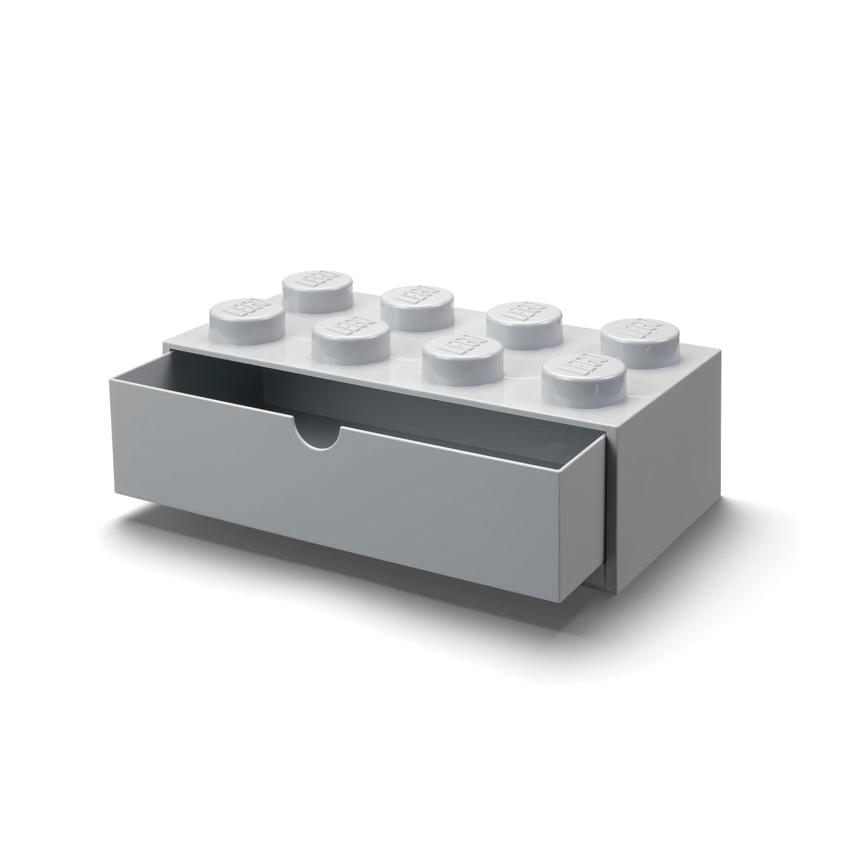 ROOM Copenhagen Lego - Cajón de computadora de 8 ladrillos, apilable de 8 pernos, 12.5 x 6.2 x 4.4 pulgadas, color gris piedra