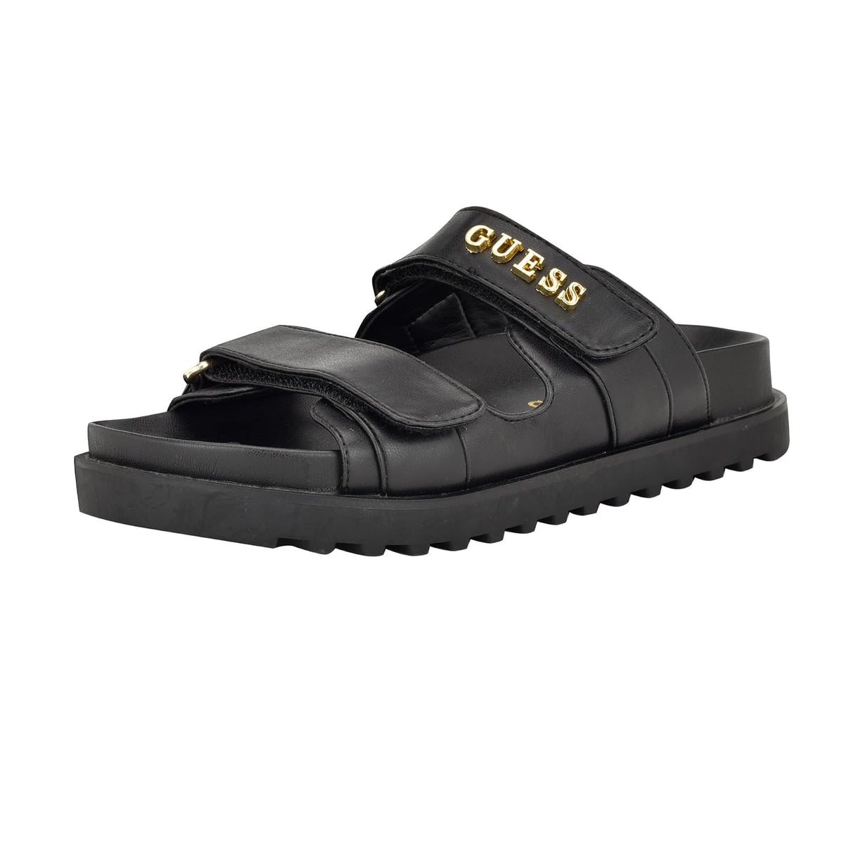 Guess Fabulon Sandalias de Doble Correa para Mujer - 23.5 cm - Negro 001