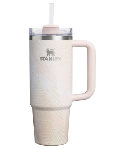 Stanley Vaso con Asa y Popote, 40 oz, Tapa FlowState, Azul - 30 Ounces - Plume del Sahara