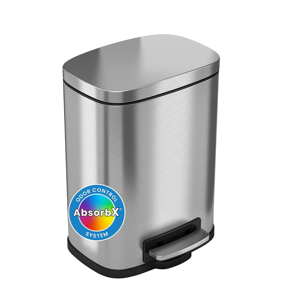 iTouchless SOFTSTEP basura de acero inoxidable puede (1,3 Gal/5 l) - Plata - 5 Litros