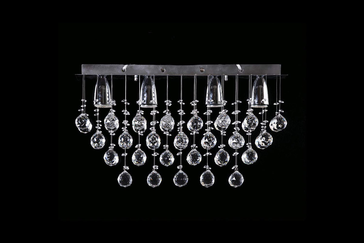 Candil Colgante Gamalux Williams Krystal Texas de 4 Luces P95060/4, luz brillante con diseño sencillo y cristal cortado HQ para espacios acogedores