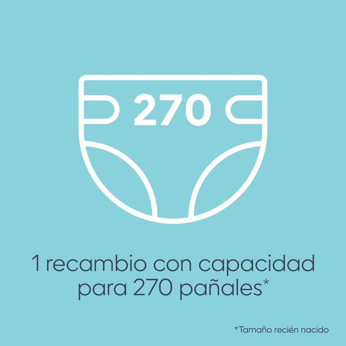 Recambio redondo de bolsas Diaper Genie sin fragancia | Paquete de 1 | Puede contener hasta 270 pañales tamaño recién nacido.