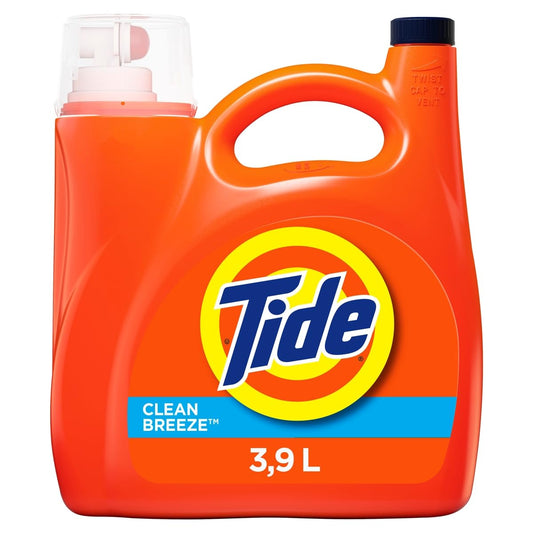 Tide Clean Breeze Detergente Líquido Concentrado, Jabón para Ropa 3.9L