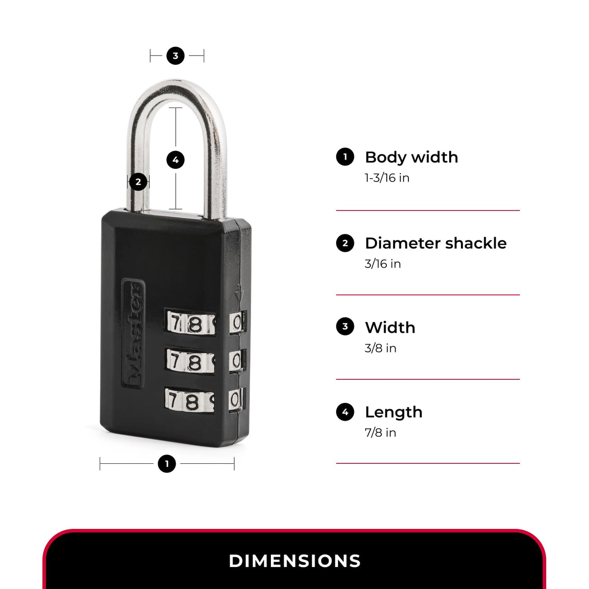 Master Lock Candado de Combinación Negro, Cerradura de Casillero de Gimnasio Interior con Código Personalizable de 3 Dígitos para Equipaje, Mochilas, Gabinetes, Paquete de 2, 647EC2