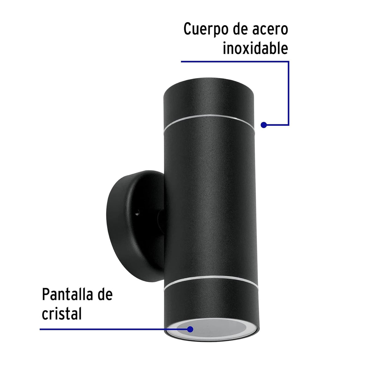 Volteck Lait ARB-204S, Arbotante de acento 2 spots color negro lámparas no incluidas