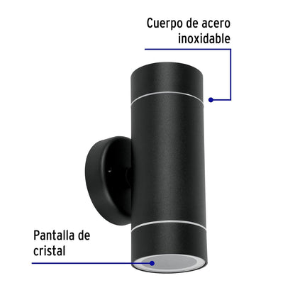 Volteck Lait ARB-204S, Arbotante de acento 2 spots color negro lámparas no incluidas