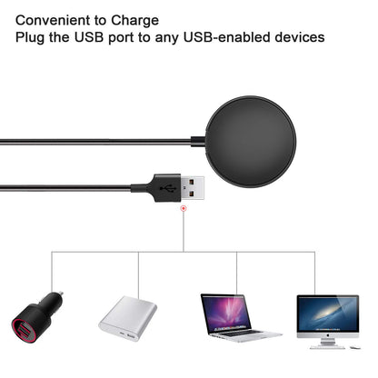 Trami - Paquete de 2 compatibles con Samsung Galaxy Watch 7/6/6 Classic/5/5 Pro/4/4 Classic/3/Active/Active Base de Carga inalámbrica, Cable de Carga USB de Repuesto para Classic/3/Active/Active