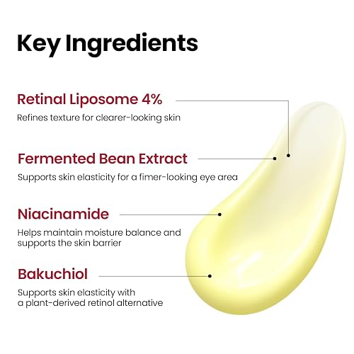 K-SECRET SEOUL 1988 Retinal Eye Cream – Formulated with Advanced Retinal Liposome 4% and Fermented Bean for Smoother, Refreshed-Looking Eyes | Korean Skincare, 30ml / 1.01 fl oz