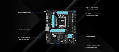 ASRock B860M X WiFi 6E DDR5 hasta 9066+ (OC) MHz 128GB M.2 B860 LGA1851 Micro ATX Placa Base Intel Core Ultra (Serie 2) BIOS Flashback SATA3 6.0 GB/s PCIe 4.0 x16 Realtek 2.5G LAN 7 x USB 3.2