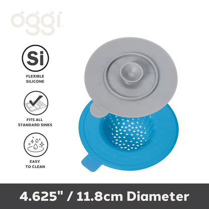 Oggi 7732V Sink Strainer & Stopper, 4.5", Turquoise