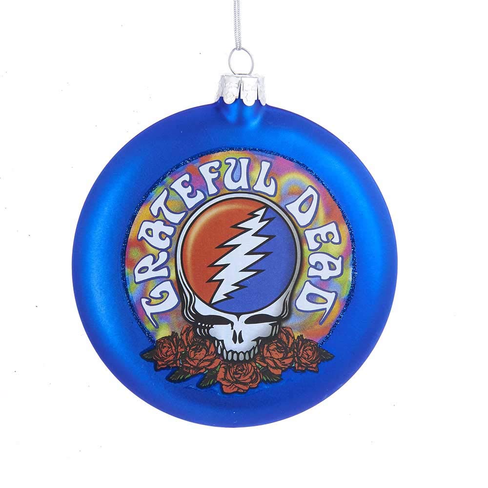 Kurt Adler GD4143 Glass Grateful Dead Disc Ornament, 100mm