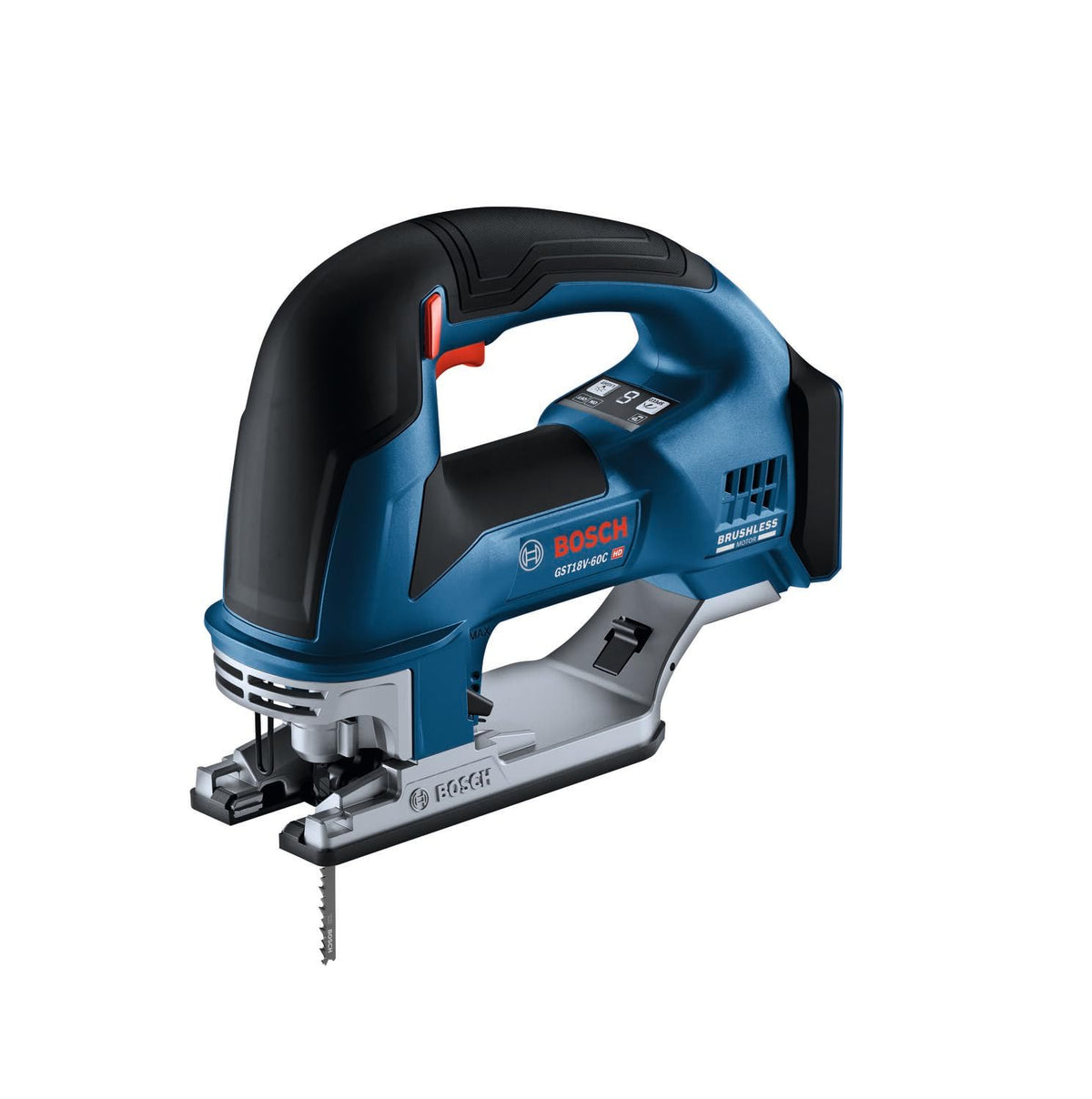BOSCH GST18V-60CN Sierra de calar con mango superior conectada sin escobillas de 18 V, 3.800 SPM, luz LED, cambio de hoja sin herramientas (herramienta desnuda)