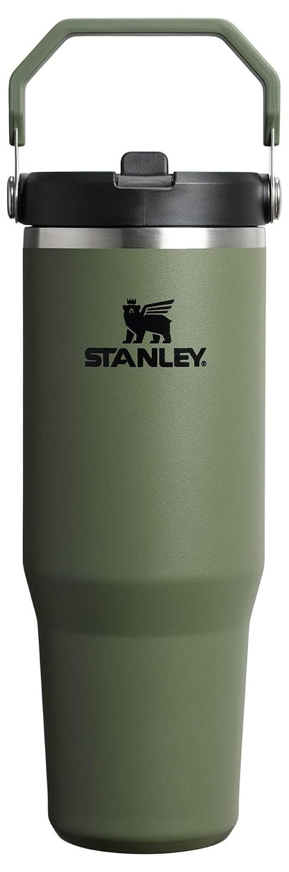 Stanley IceFlow 2.0 Vaso con Popote Abatible, Acero Inoxidable - Pino seco - 0.9 Litros