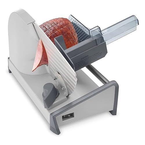 Cuisinart Kitchen Pro - Cortadora de alimentos, Plateado | Cuchilla ondulada 19 cm acero extraíble, Ajuste rebanadas 0.8-12.7 mm, Carcasa acero con aluminio, ideal para carnes y quesos