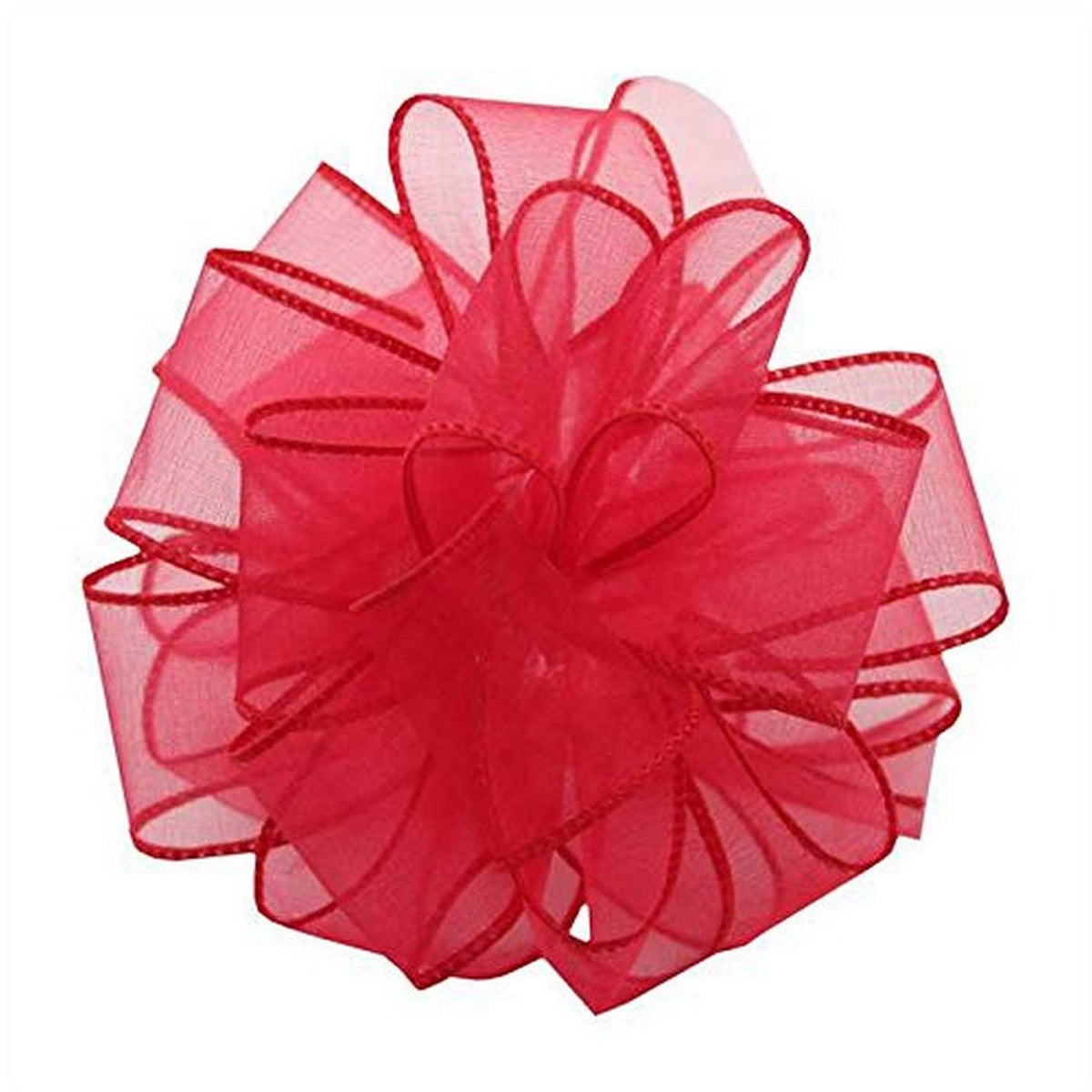 Berwick Offray DWI Sheer primavera Wired Edge RIBBON-1 - 1/5.1 cm de ancho x 50 yards-madame rojo