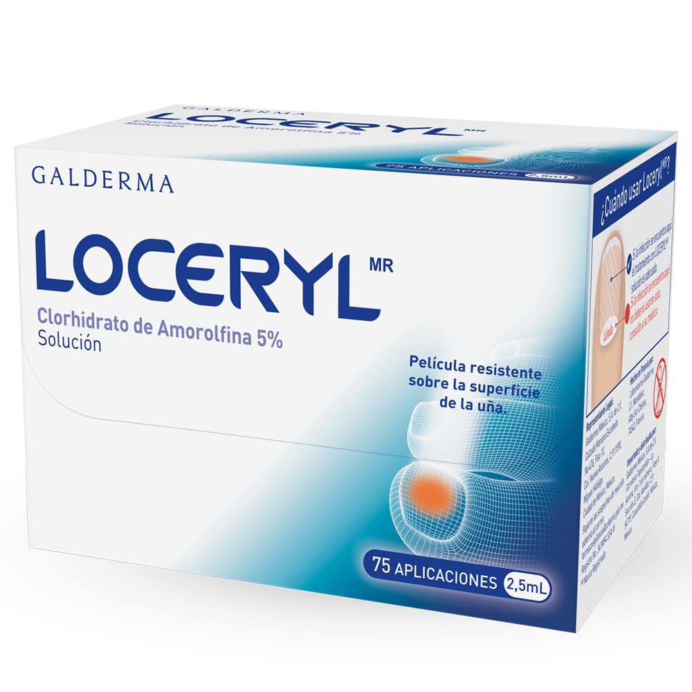 Loceryl Amorolfina 5% Solución Antihongos Para Uñas Pies y Manos Kit 2.5 ml | Con amorolfina 5%; ayuda a tratar hongos en uñas de pies y manos, acción semanal hasta 7 días e incluye limas y toallitas.