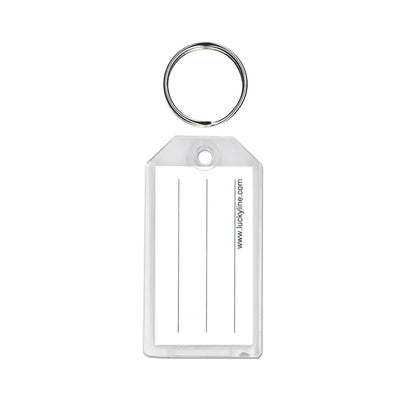 Lucky Line Etiqueta de llave extra fuerte con anillo dividido, transparente, 100 por caja de exhibición (20400)