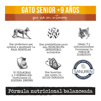 Prime Care Alimento para Gato Senior, 1.5 kg, Ideal para Gatos Mayores (+9 Años)