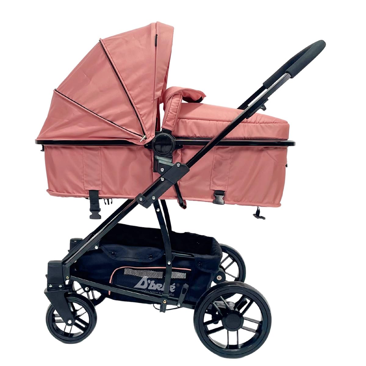 D´BEBÉCarriola Travel System Crown - Carriola Multifuncional - Ideal para Bebés Recién Nacidos y hasta los 4 años - Incluye y Autoasiento Color rosa