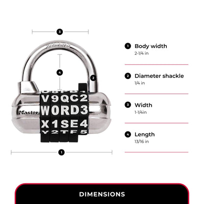 Master Lock 1523D Set Your Own Combination Padlock, 1 Pack, Color may vary | Cerradura fuerte y duradera; cerradura de aluminio y acero, cerradura de gimnasio, cerradura de combinación de seguridad