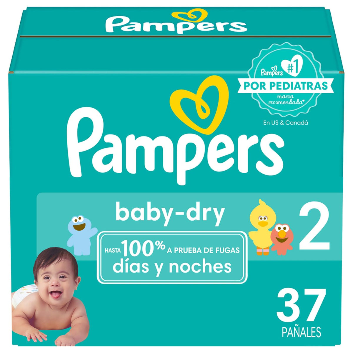 Pampers Swaddlers Pañal Desechable Recién Nacido, Suavidad y Protección Nocturna - Talla 2 (37 Unidad)
